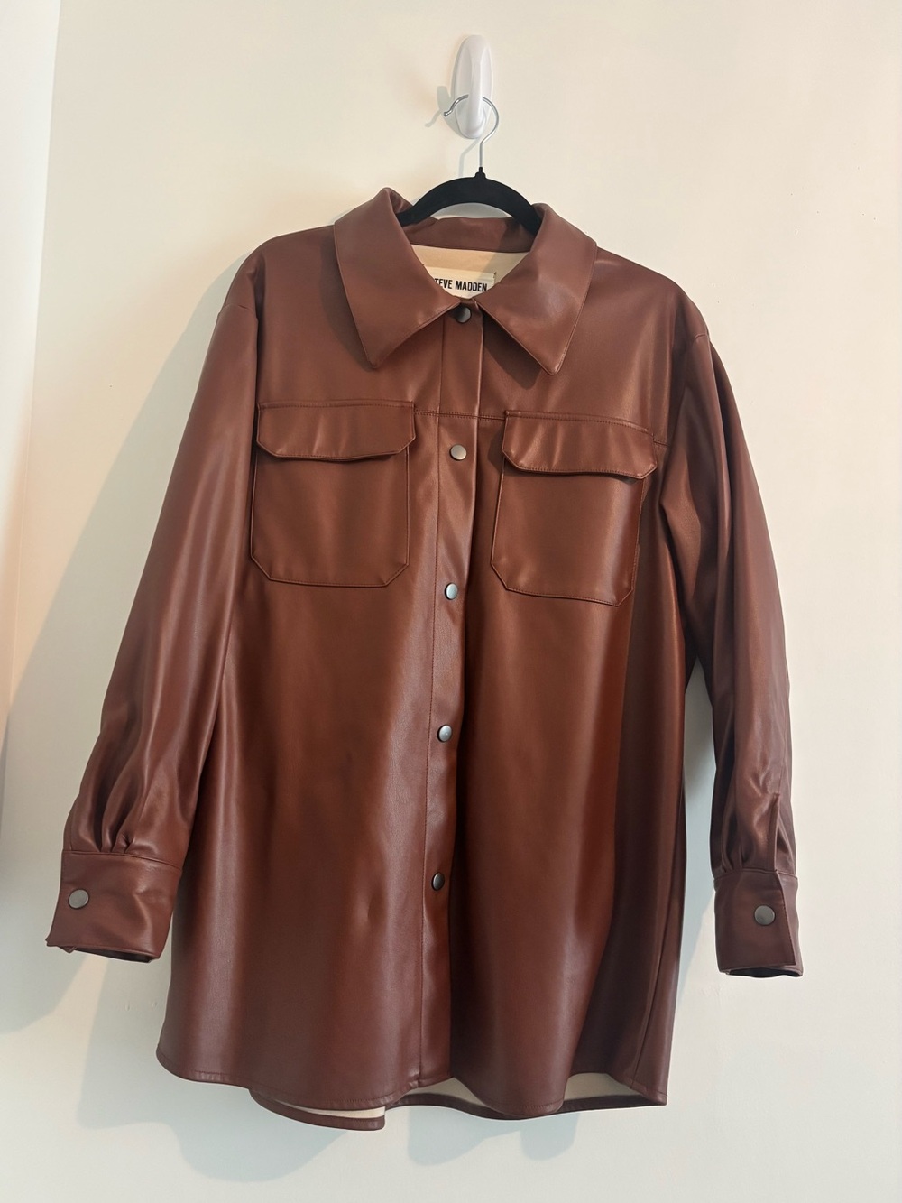 Steve Madden Brown Faux Leather Shacket